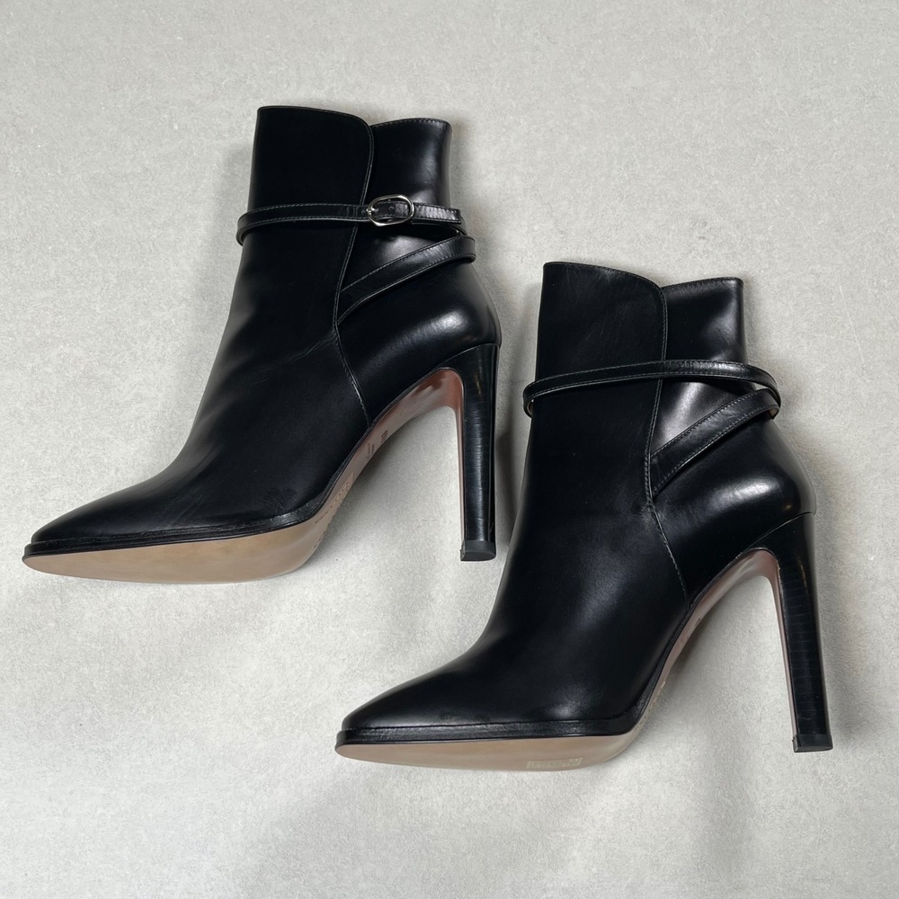 New Ralph Lauren Purple Label Nellie Booties Women 8.5 (EU 38.5) Black Leather - Picture 4 of 14